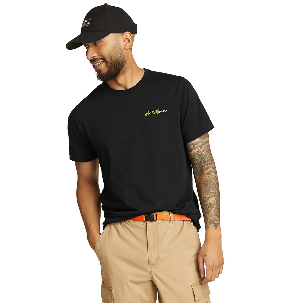 Eddie Bauer Unisex Lend A Hand Graphic T-Shirt (Black)