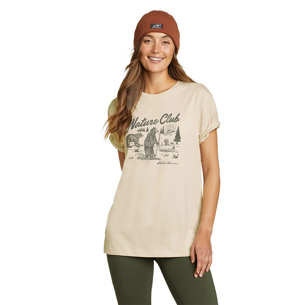 Eddie Bauer Unisex Nature Club Graphic T-Shirt (Ecru)