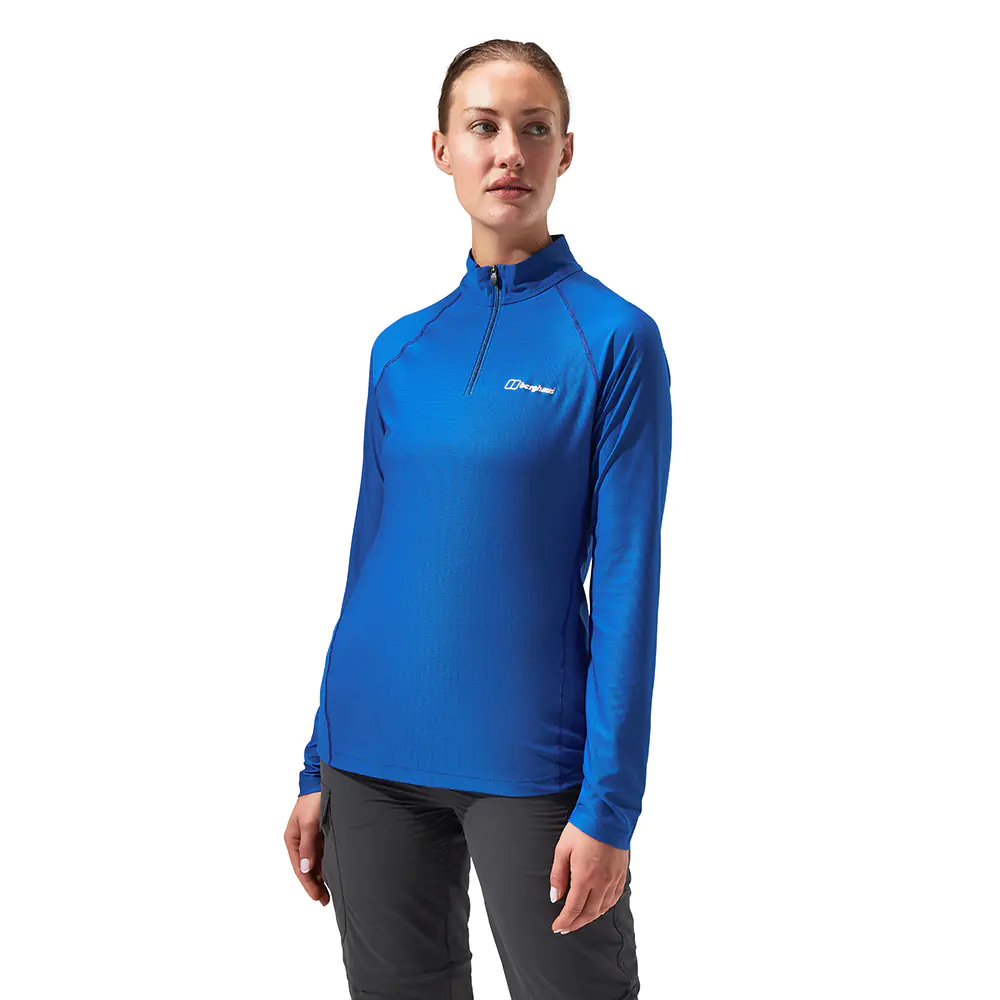 Berghaus Womens 24/7 Long Sleeved Half-Zip Tech Tee (Surf The Web)