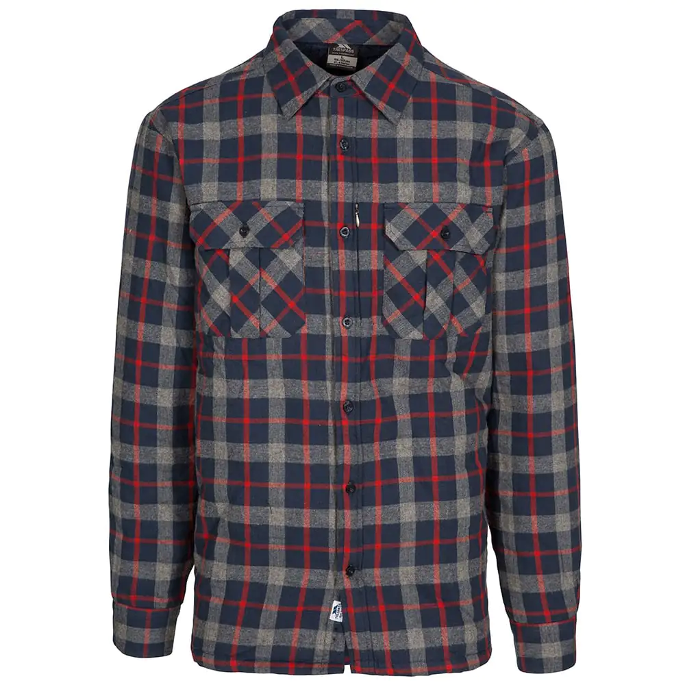 Trespass Mens Rapeseed Fleece Lined Check Shirt (Navy Check)