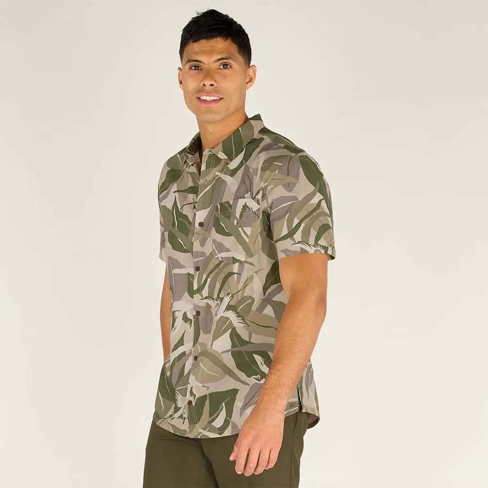 Sherpa Mens Jangbu Short Sleeve Shirt (Sage Sarus Cane)