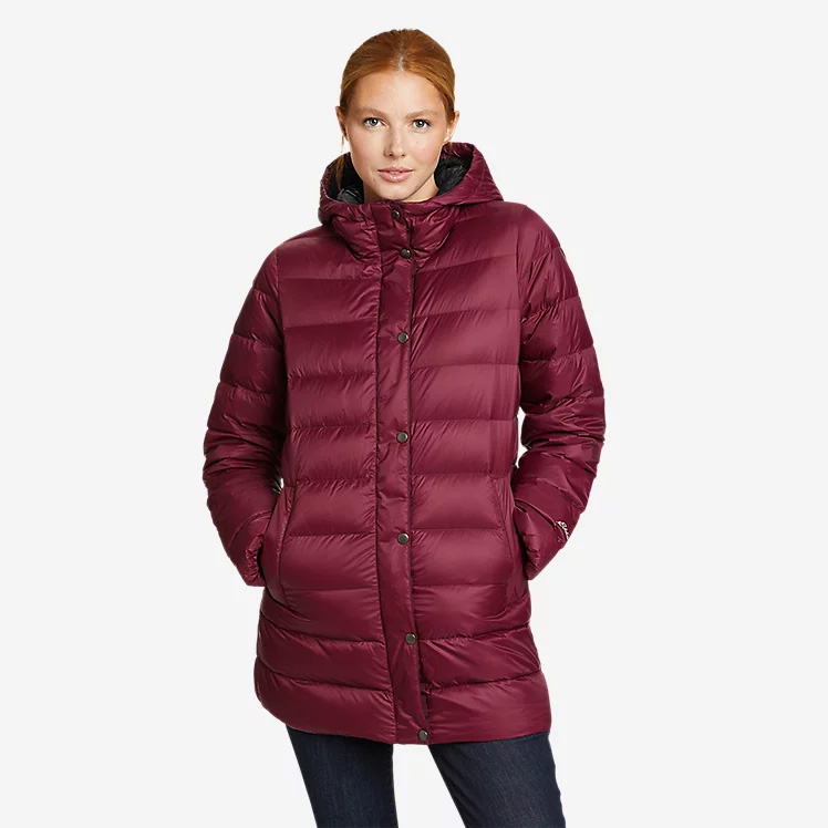 Eddie Bauer Womens StratusTherm Down Parka (Dark Berry)