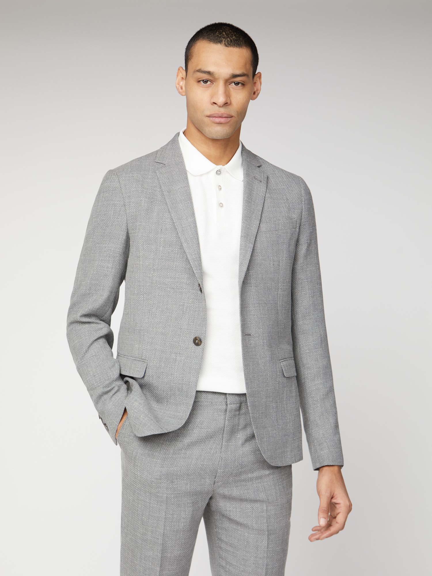 Cool Grey Broken Structure Camden Fit Jacket 40R Light Grey