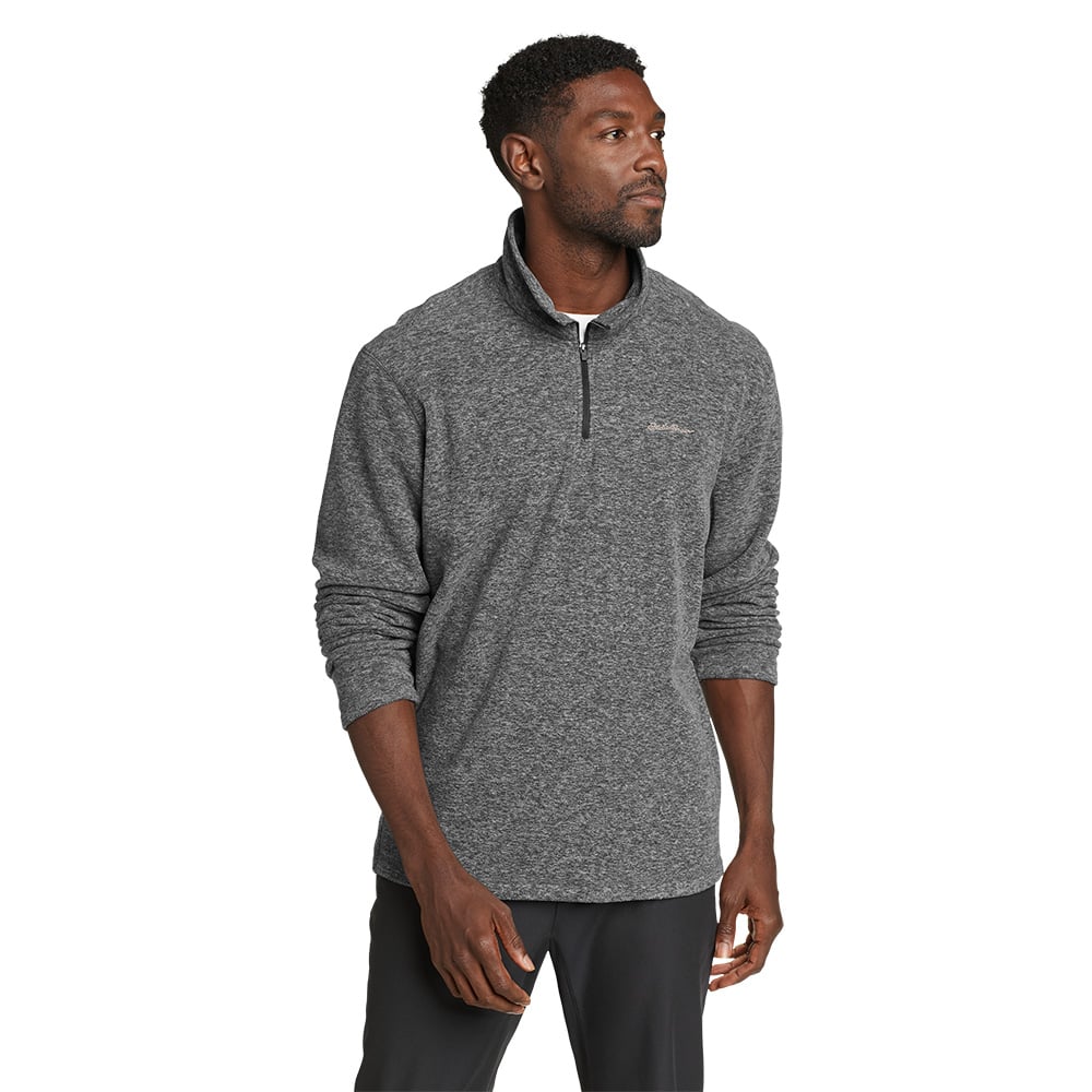 Eddie Bauer Mens Quest 1/4 Zip Pullover Fleece (Charcoal HTR)