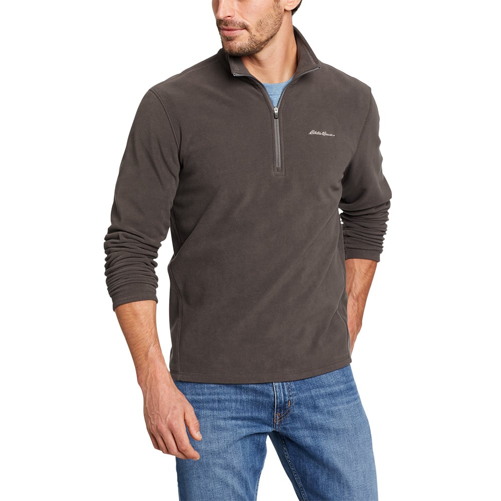 Eddie Bauer Mens Quest 1/4 Zip Pullover Fleece (Dark Smoke)