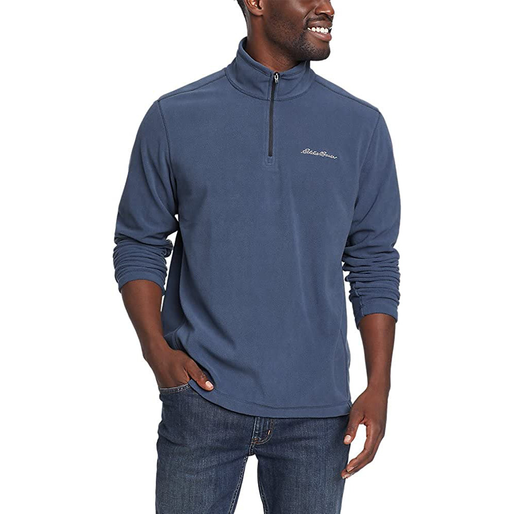 Eddie Bauer Mens Quest 1/4 Zip Pullover Fleece (Dusted Indigo)
