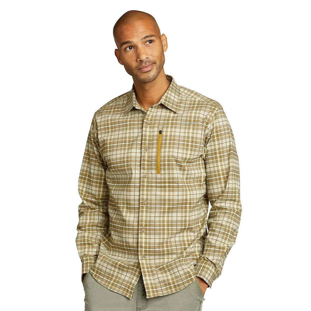 Eddie Bauer Mens Cicerone Long Sleeve Shirt (Antique Gold)