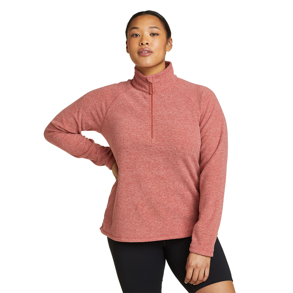Eddie Bauer Womens Quest 1/4 Zip Fleece - Solid (Maroon)