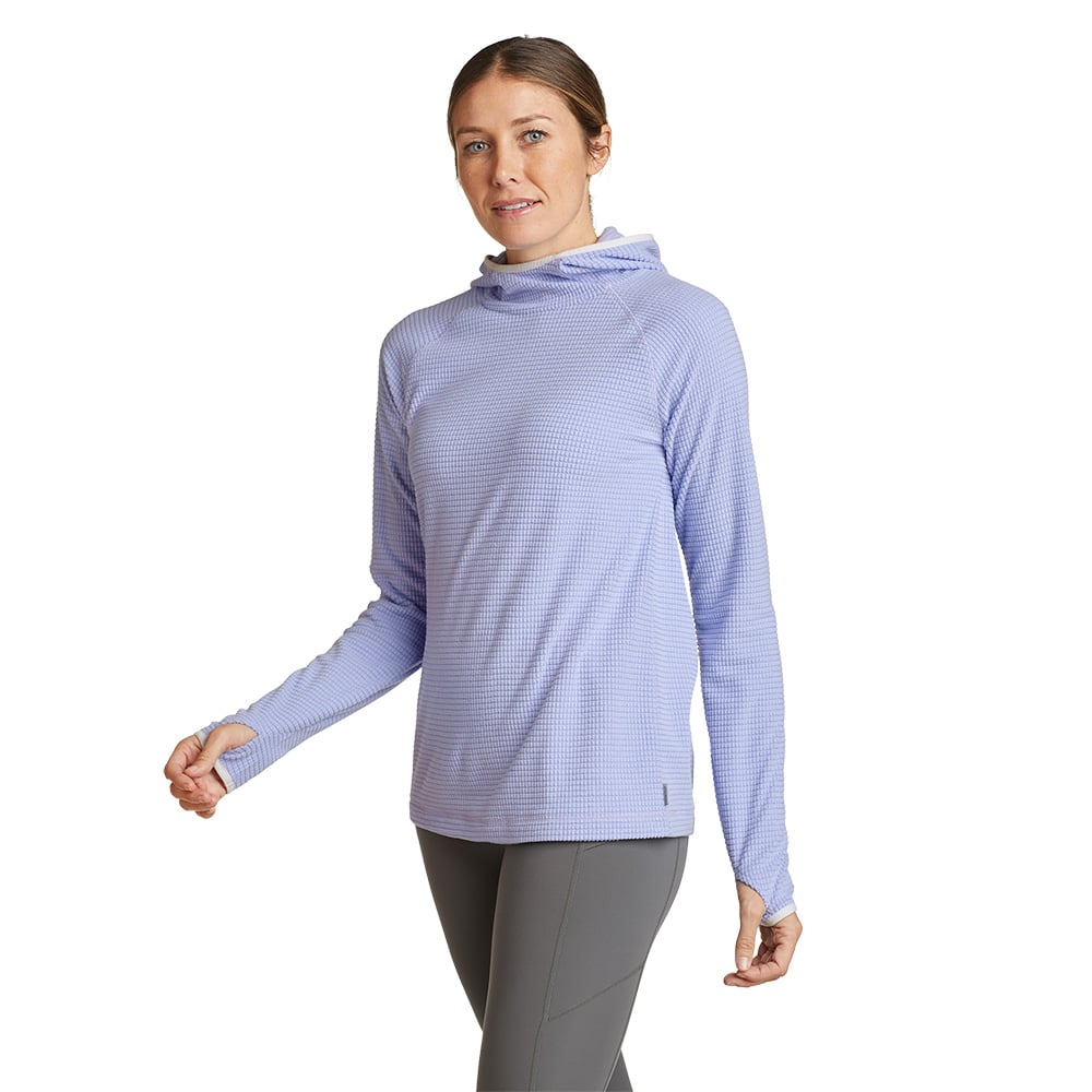 Eddie Bauer Womens Quest Pro Grid Pullover Fleece (Periwinkle)