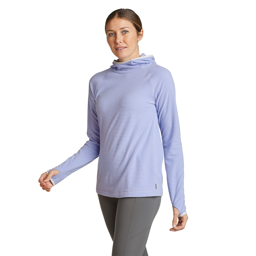 Eddie Bauer Womens Quest Pro Grid Pullover Fleece (Periwinkle)