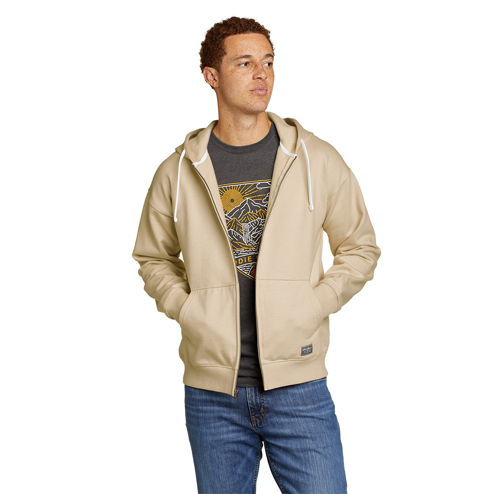 Eddie Bauer Unisex Signature Full Zip Hoodie (Ecru)