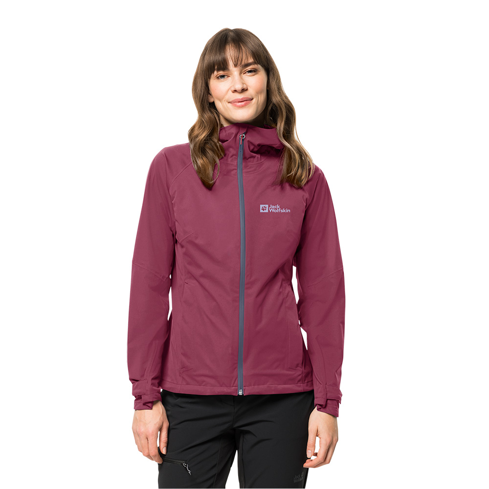 Jack Wolfskin Womens Highest Peak Waterproof Jacket (Sangria Red)