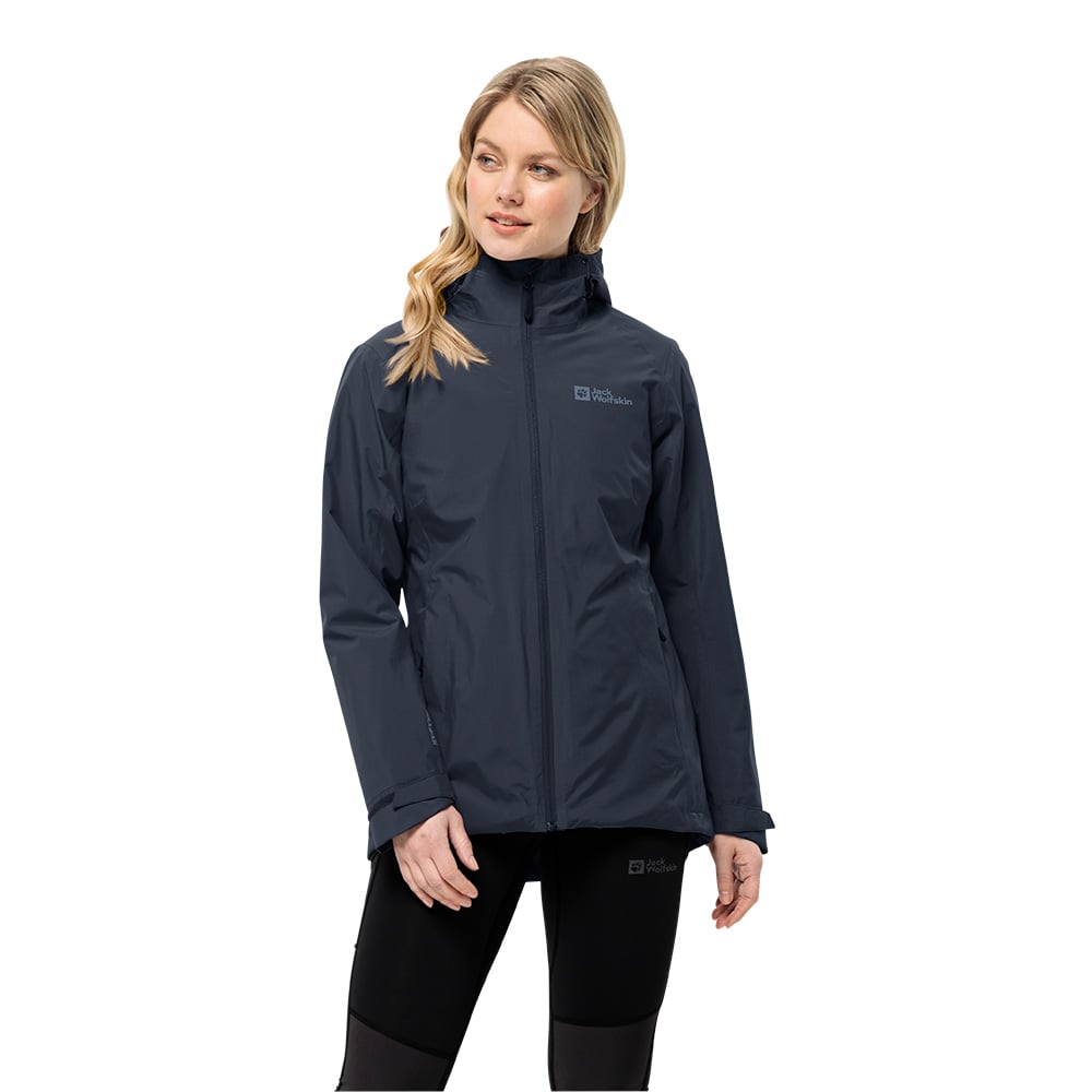 Jack Wolfskin Womens Glaabach Waterproof 3 In 1 Jacket (Night Blue)