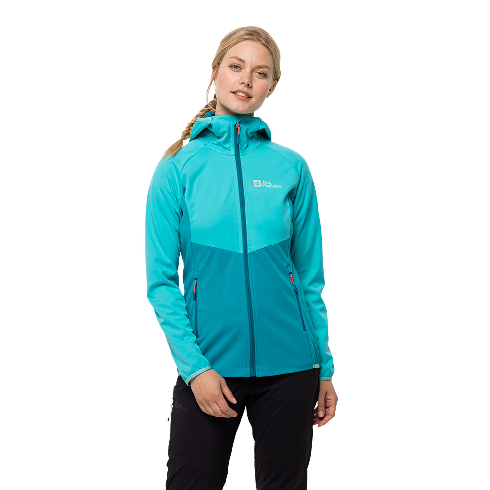 Jack Wolfskin Womens Go Hike Windproof Softshell Jacket (Tile Blue)