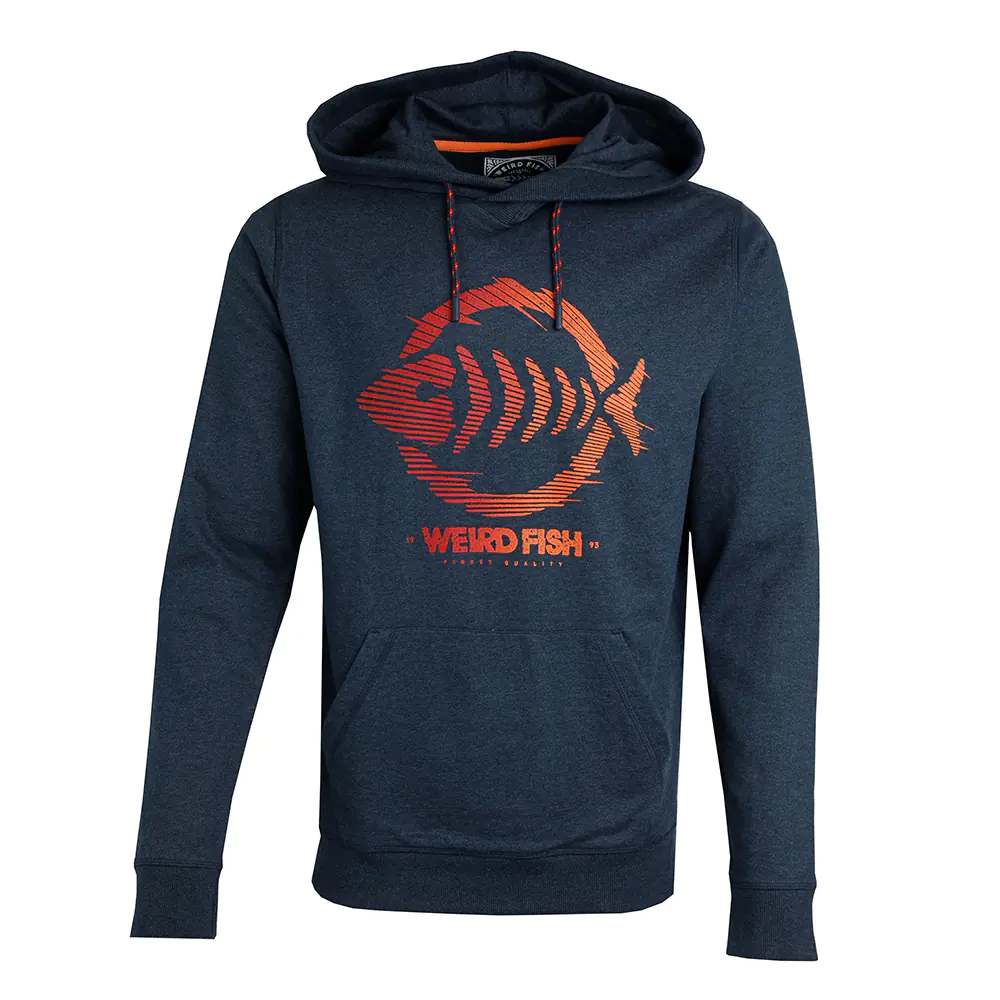 Weird Fish Mens Bryant Front Print Graphic Popover Hoodie (Navy)