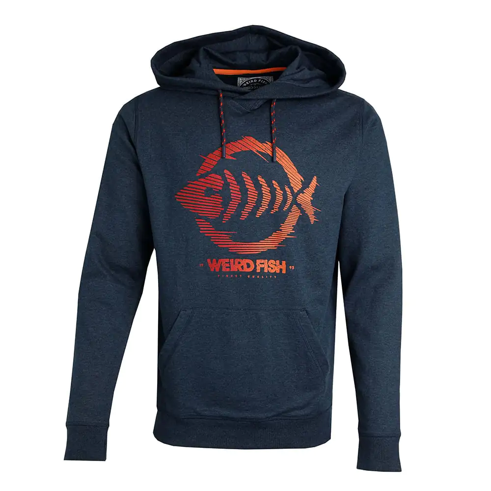 Weird Fish Mens Bryant Front Print Graphic Popover Hoodie (Navy)