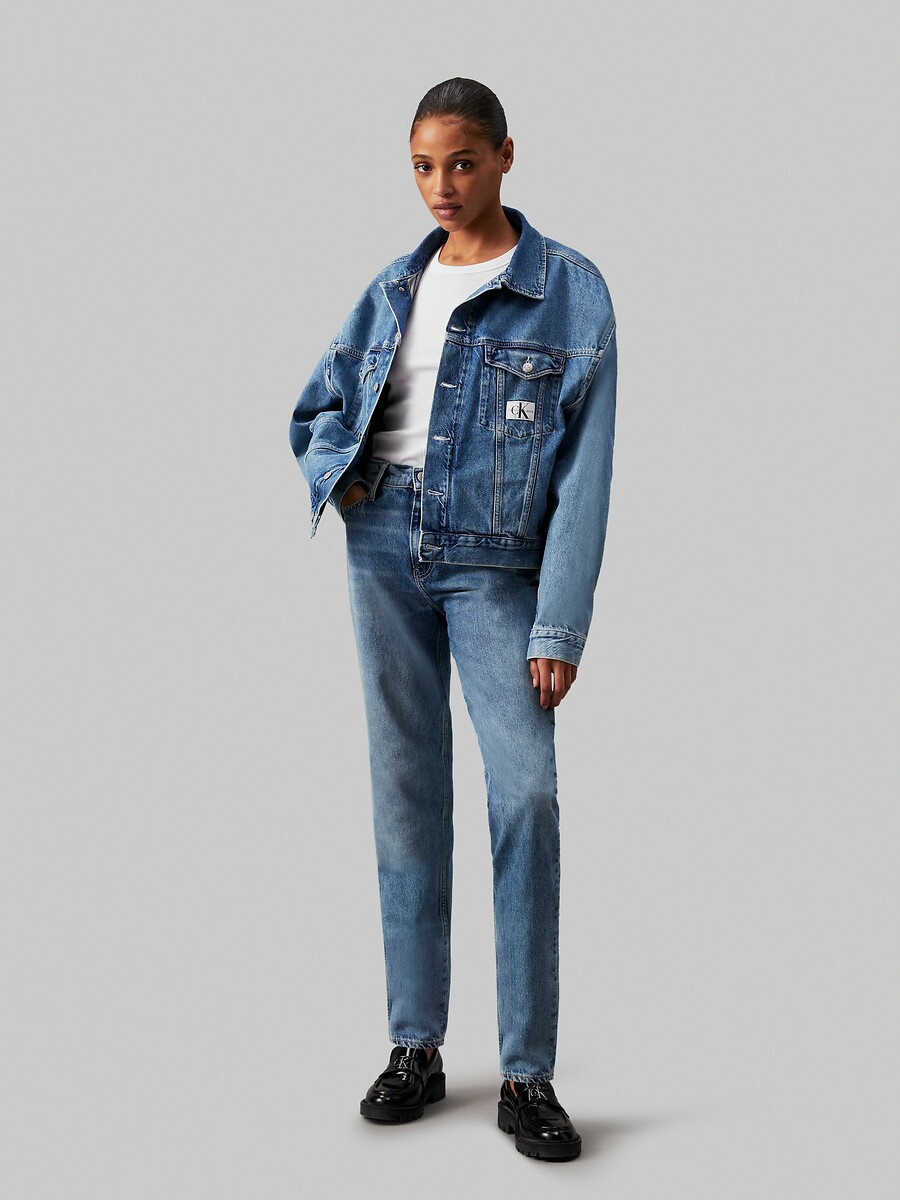 Denim Oversize Jacket with CK Logo