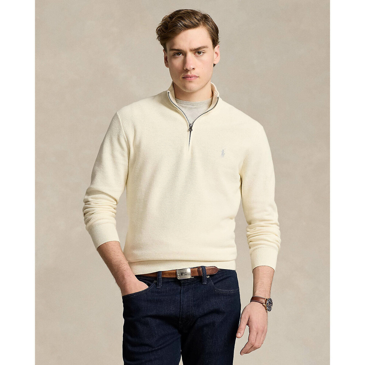 Cotton Half Zip Jumper