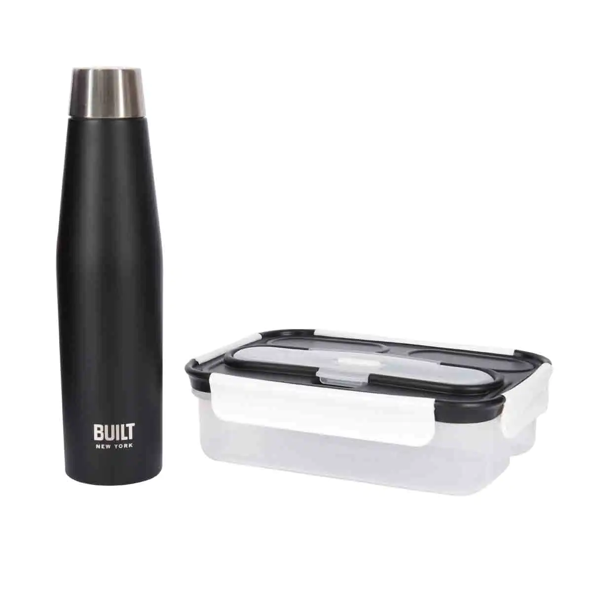 Built Bento Lunch Box & Apex Insulated Water Bottle Set, Black