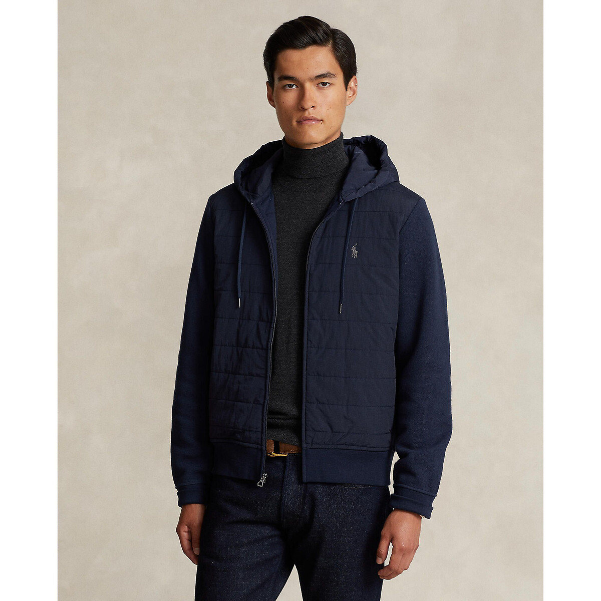 Embroidered Logo Hooded Jacket