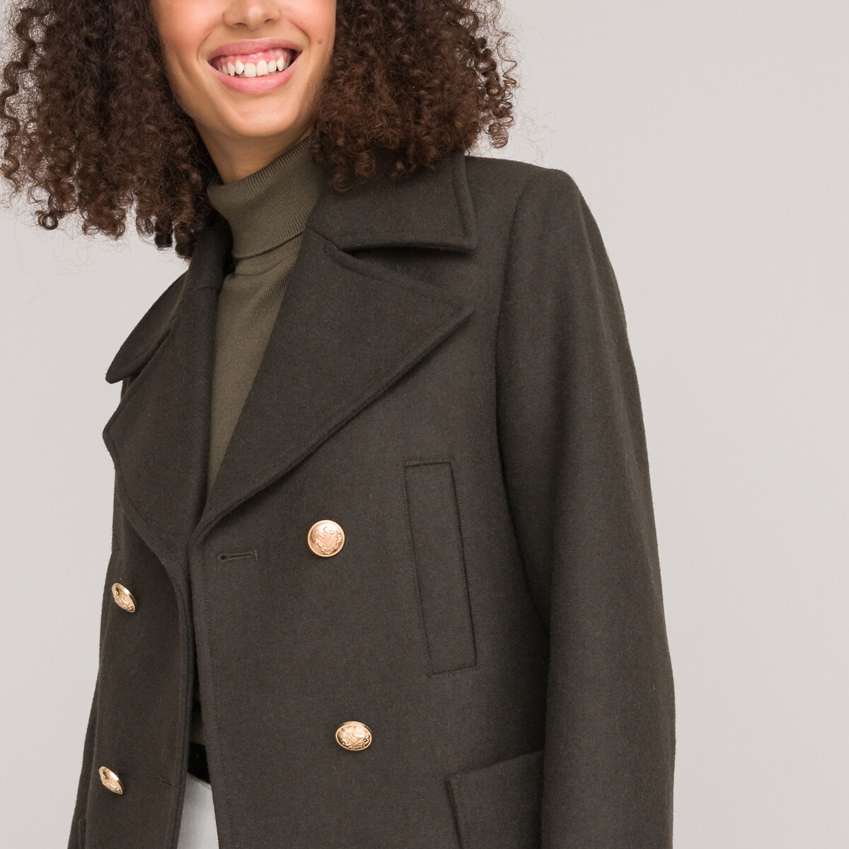 Signatures Anton Short Pea Coat in Recycled Wool Mix
