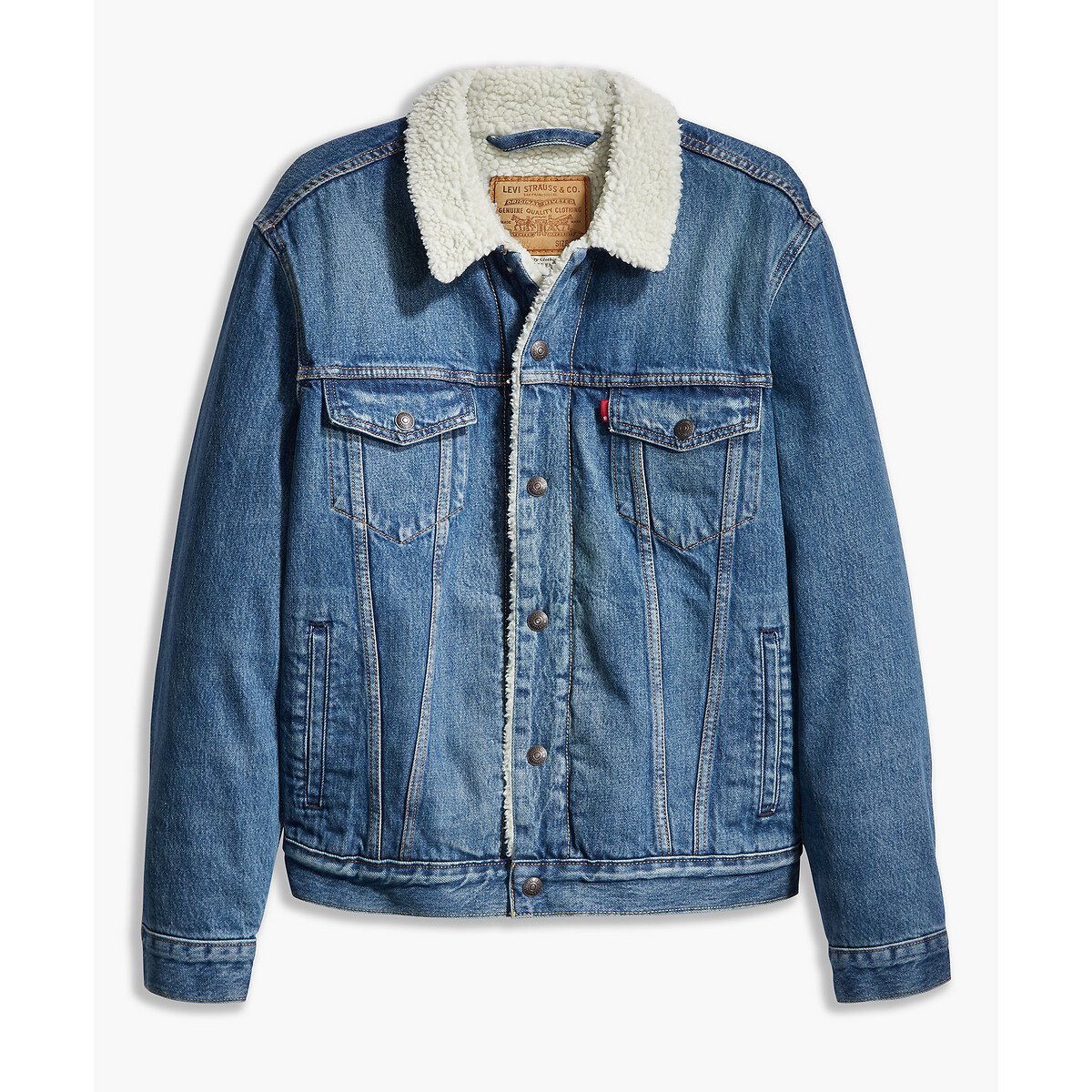 Denim Sherpa-Lined Jacket