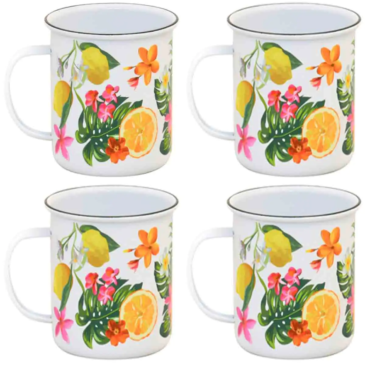 Summerhouse Waikiki Set Of 4 - Enamel Effect Mugs