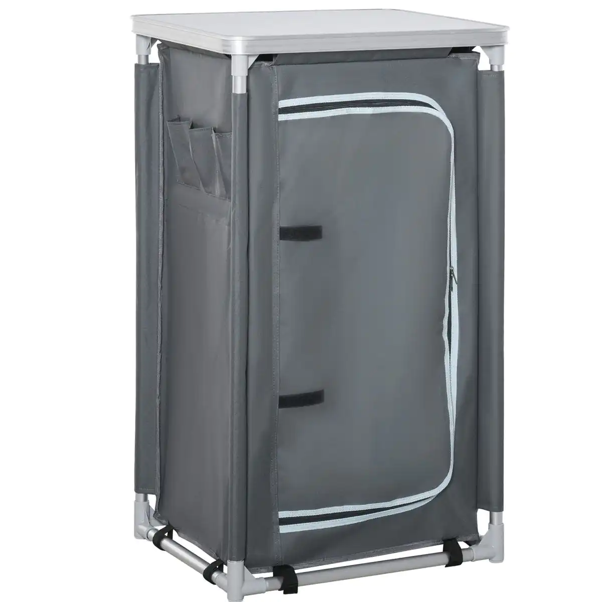 Outsunny 3-Shelf Camping Cupboard - Grey