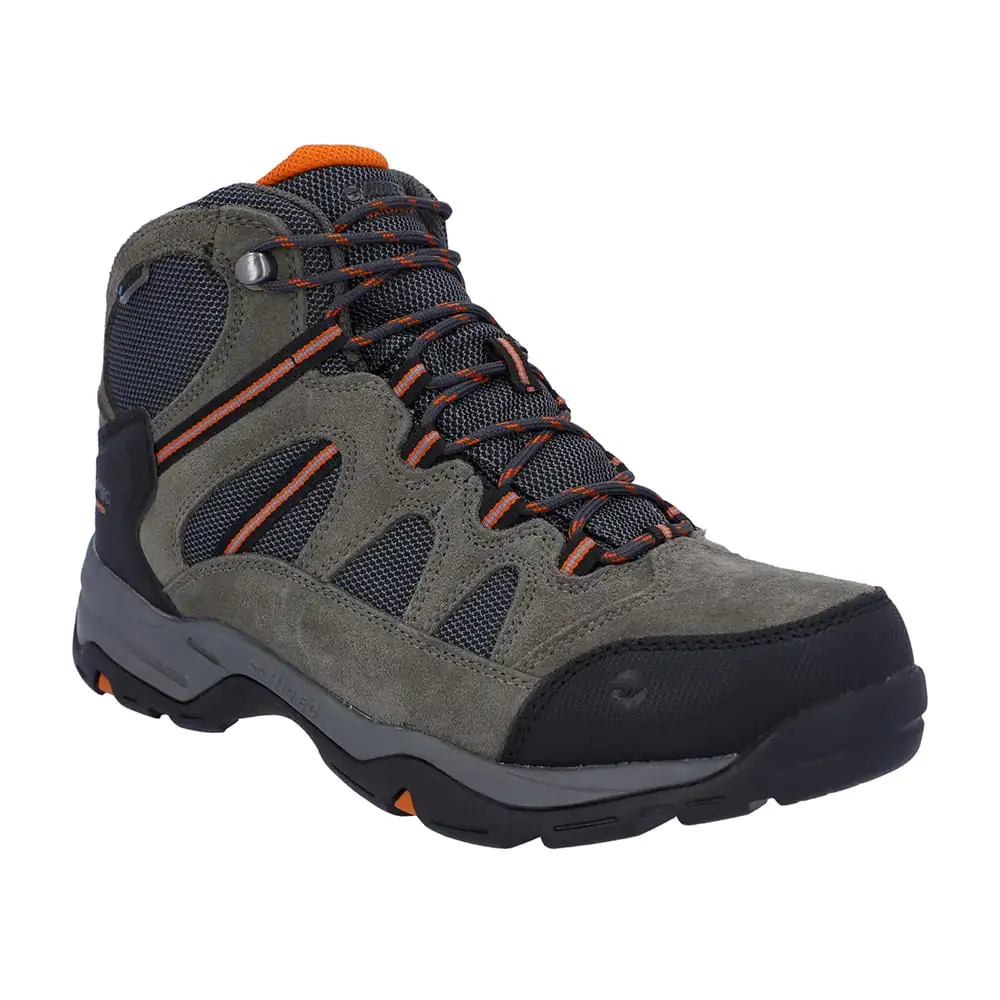 Hi-Tec Mens Bandera II Wide Waterproof Walking Boot (Charcoal / Graphite / Burnt Orange)
