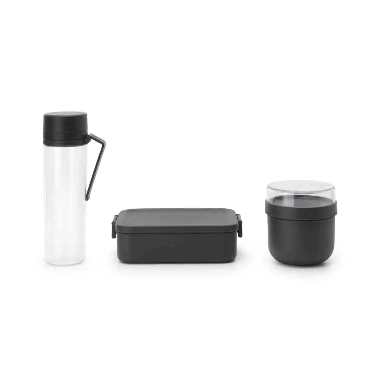 Brabantia Make & Take Breakfast and Lunch Set (water Bottle, Breakfast Bowl and Lunch Box) - Dark Grey