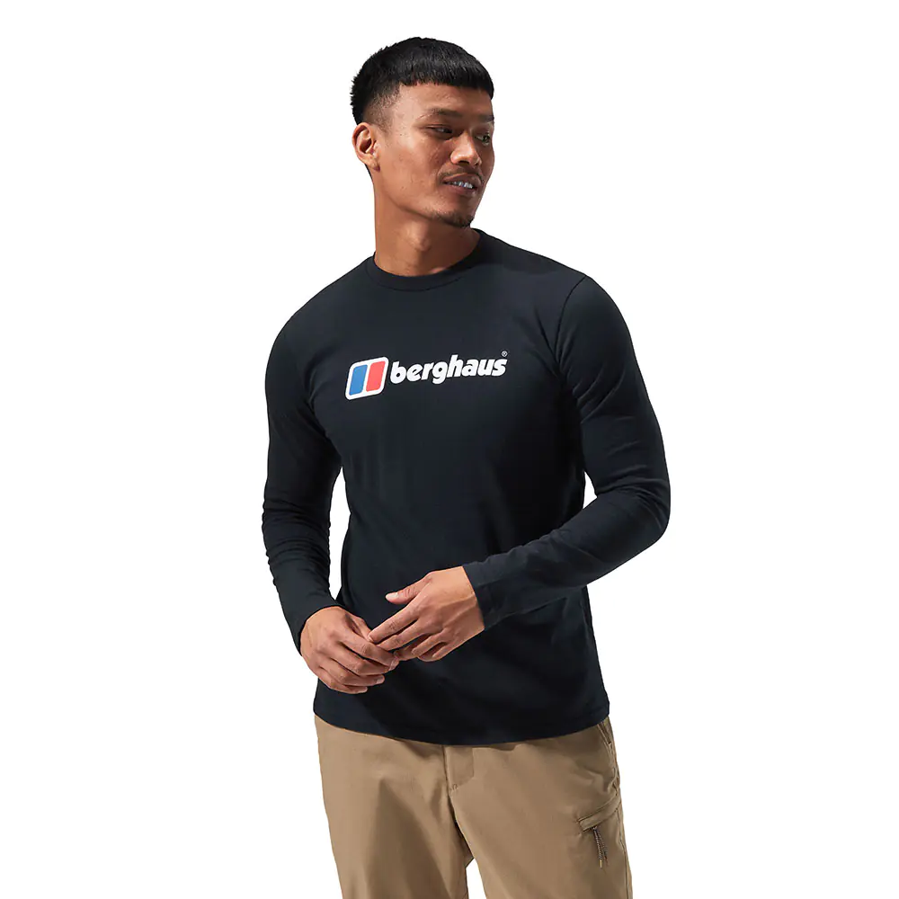 Berghaus Mens Organic Big Logo Long Sleeve T-Shirt (Black)