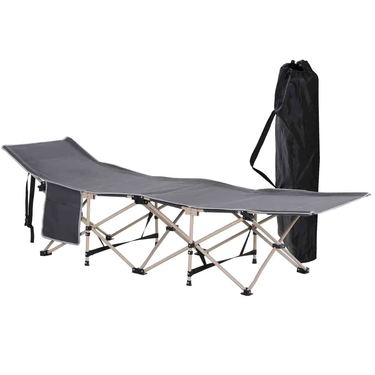 Outsunny Single Portable Outdoor Bed - Grey