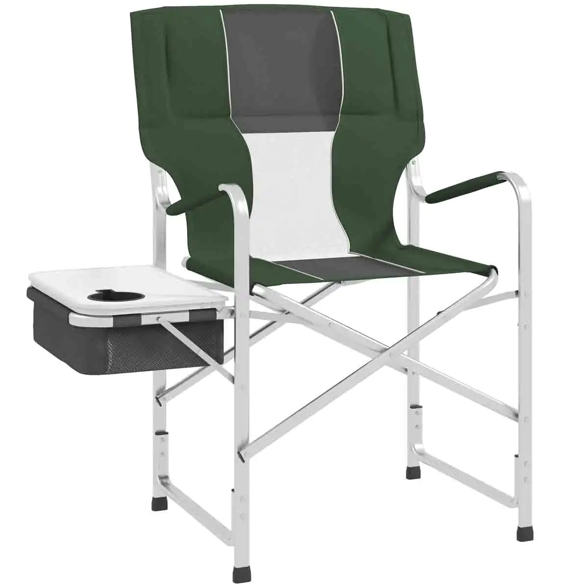 Outsunny Folding Directors Chair with Cooler Bag Green