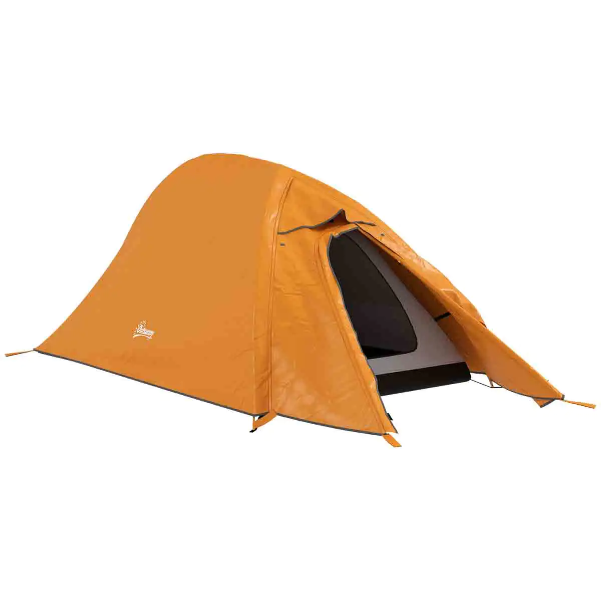 Outsunny Double Layer Camping Tent for 1-2 Man - Orange