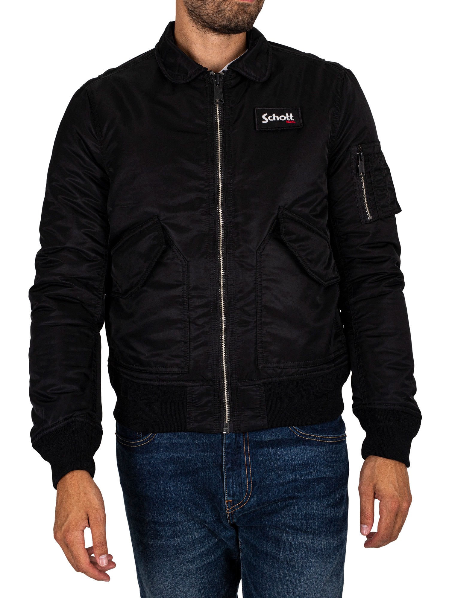 Removable Badge Bomber Jacket