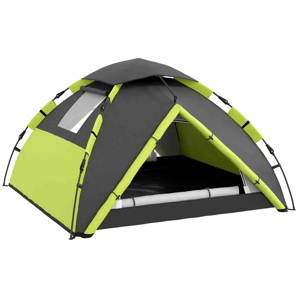 Outsunny 3-4 Man Camping Tent Portable with Bag - Green