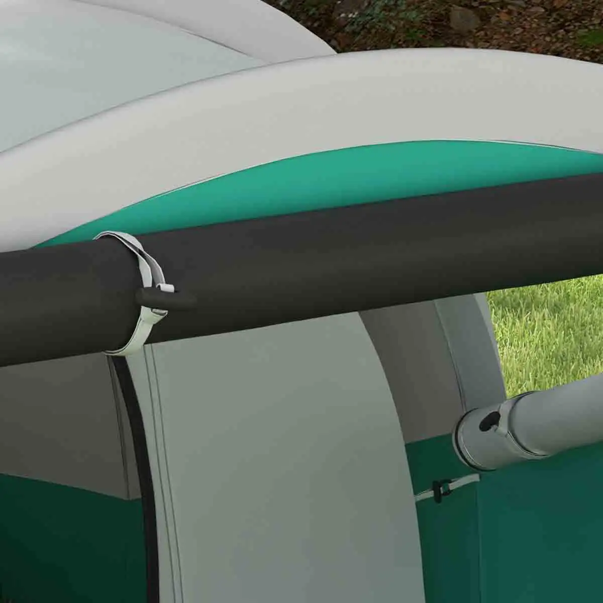 Outsunny 3000mm Waterproof Camping Tent w/ 2 Rooms for 4-5 Man, Green