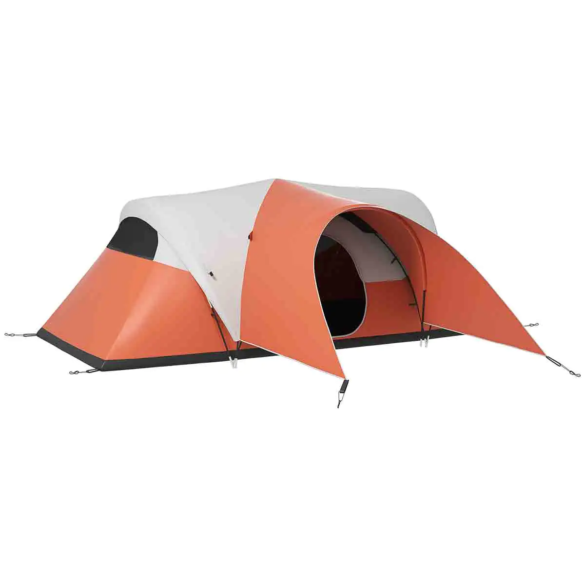 Outsunny 3000Mm Waterproof Camping Tent W/ Porch, Orange