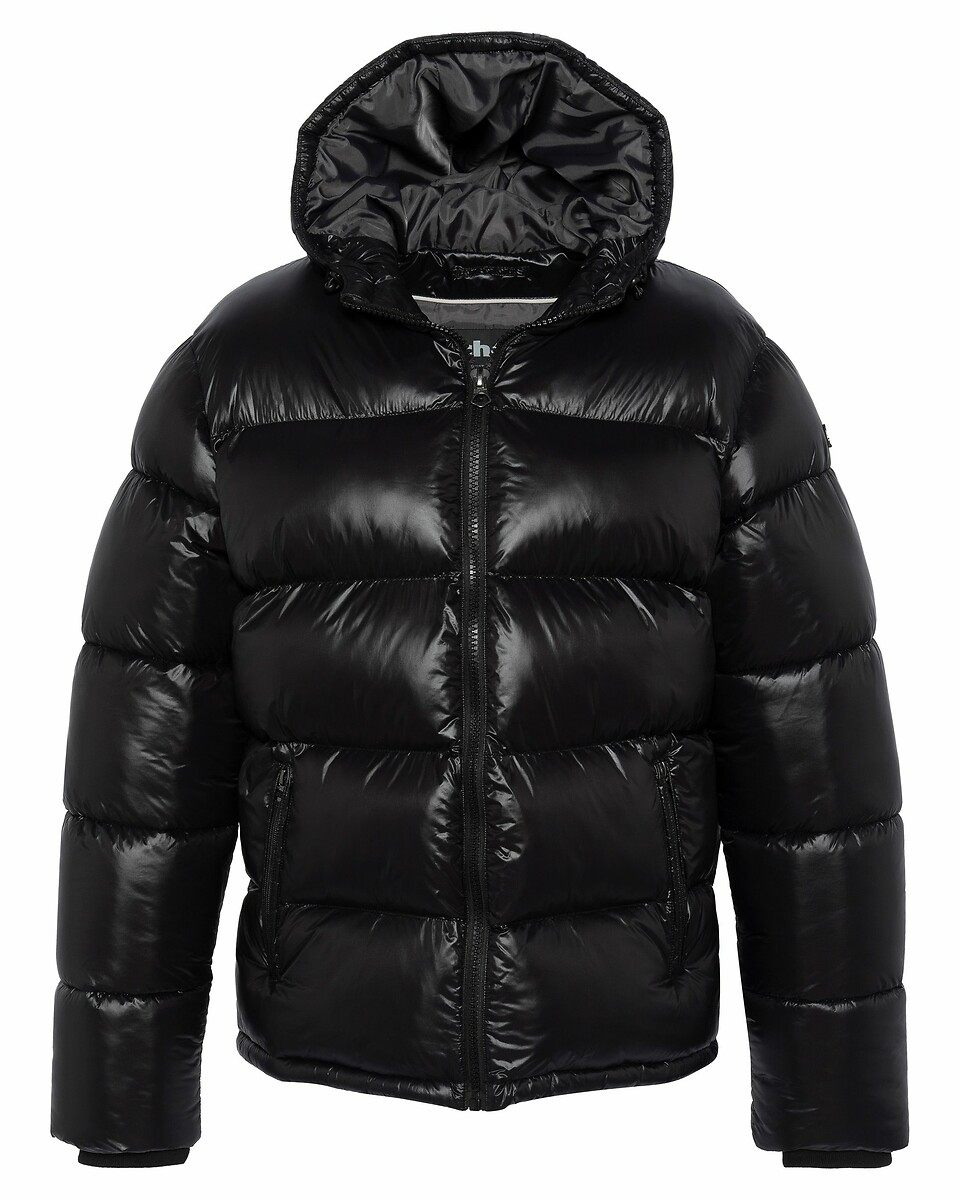 Columbus High Shine Padded Puffer Jacket with Hood