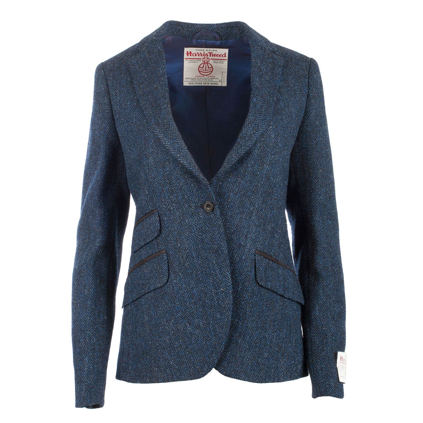 Women's Harris Tweed Iona Jacket Blue Herringbone Blue Herringbone / 18