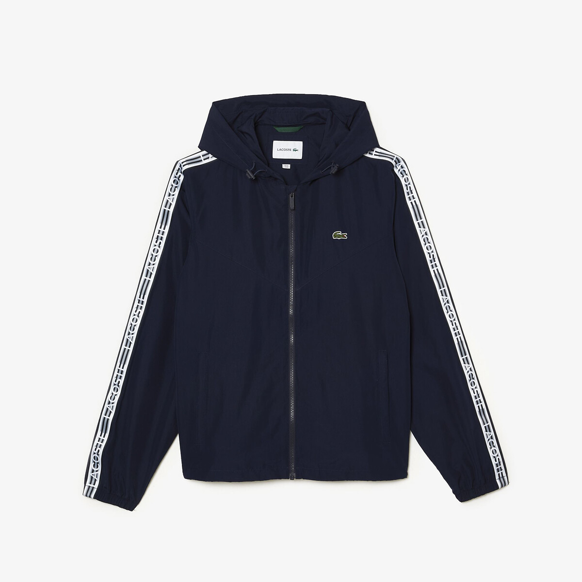 Logo Tape Hooded Jacket with Zip Fastening