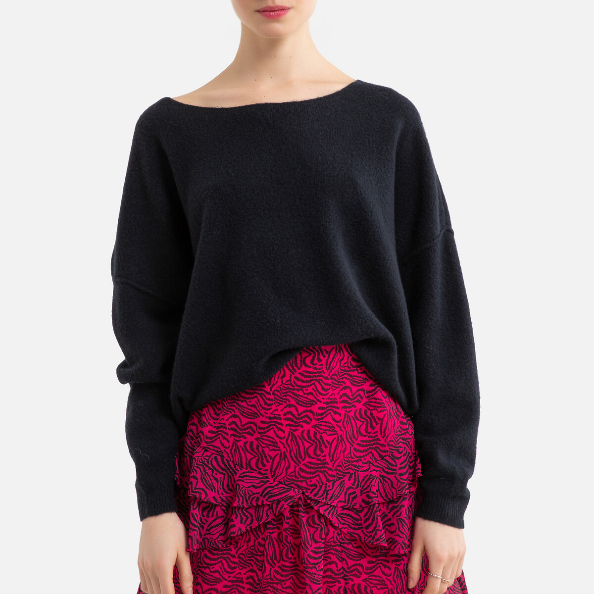 Damsville Boat Neck Jumper in Fine Knit