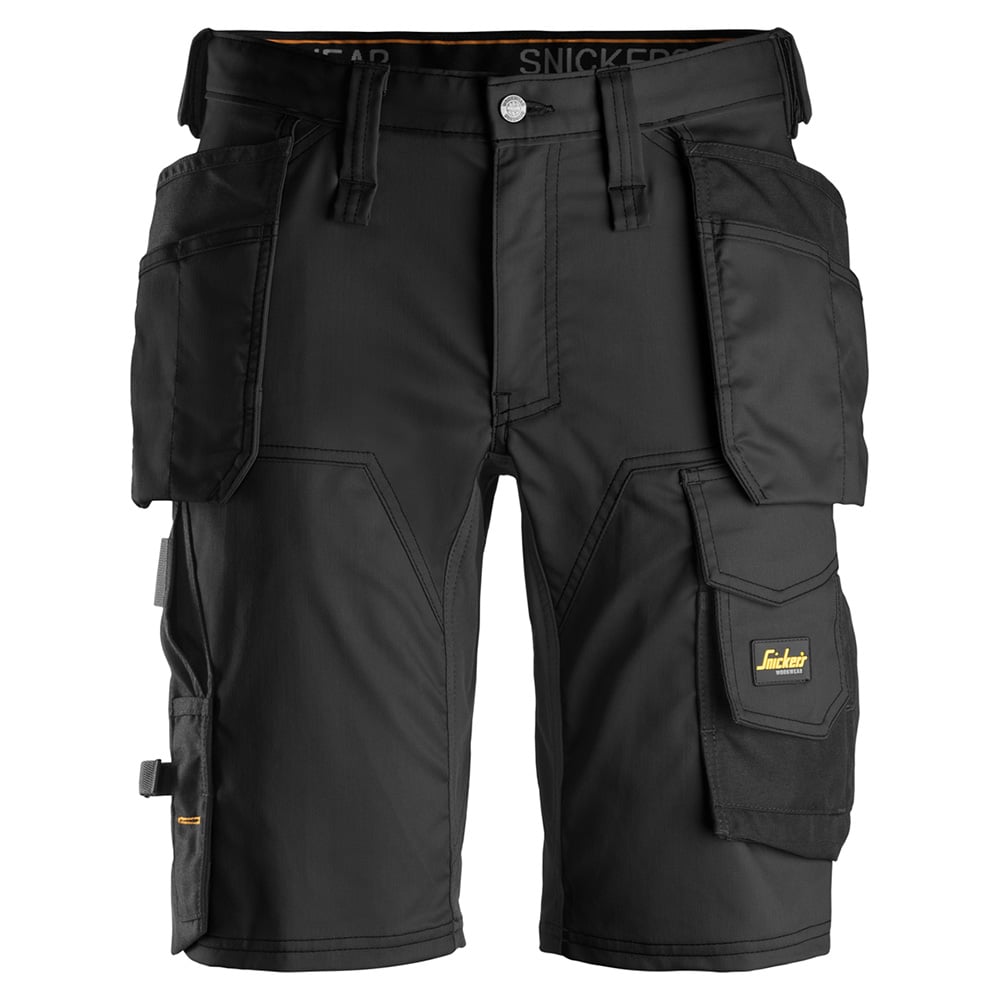 Snickers AllRound Work Stretch Shorts - Slim Fit (Black)