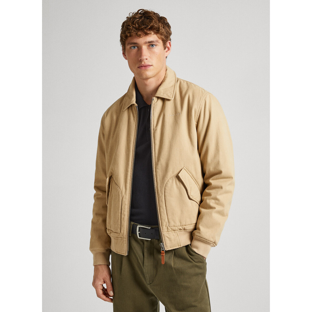 Cotton Aviator Jacket with Pockets