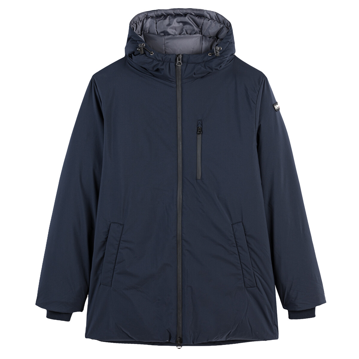 Hooded Zip-Up Parka with Quilted Lining