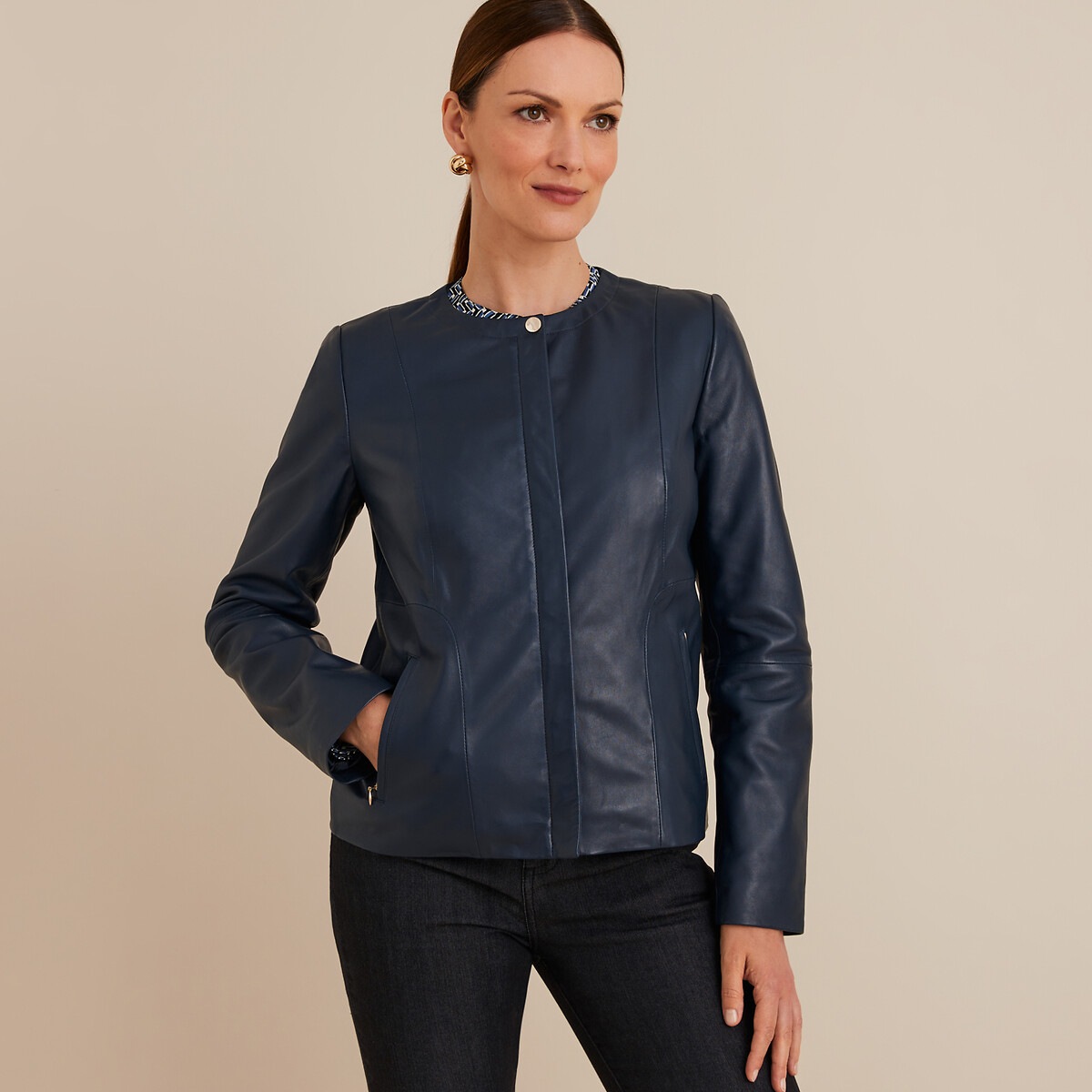Leather Cropped Jacket