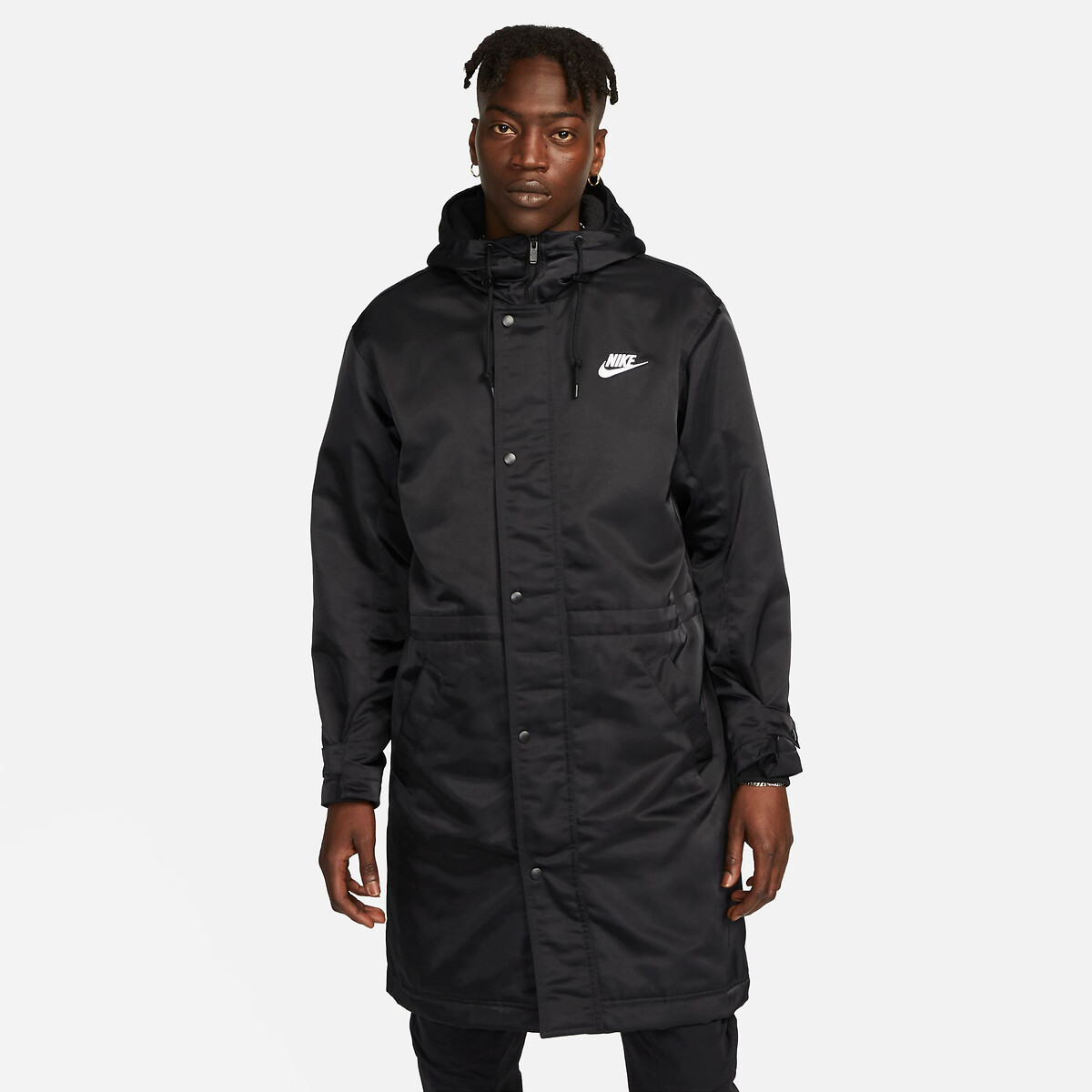 Embroidered Logo Long Coat
