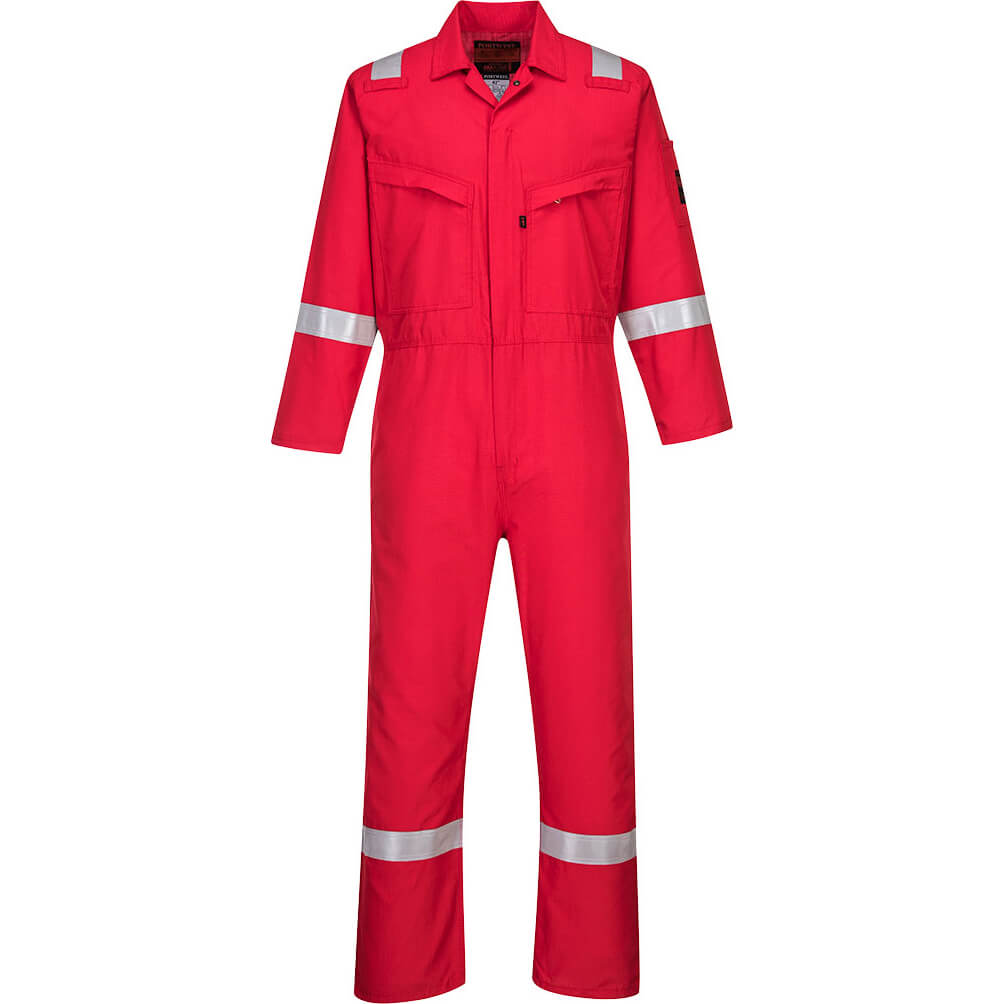 Araflame Silver Flame Resistant Coveralls Red 42" 31"