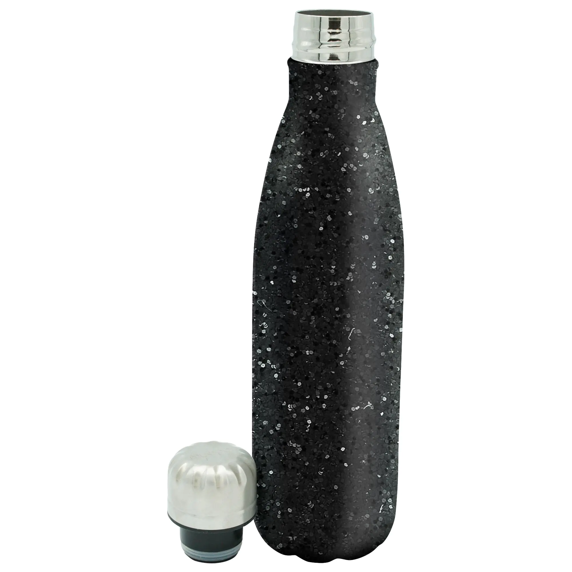 Dare 2b - Metal Glitter Drinks Bottle Black, Size: Sgl