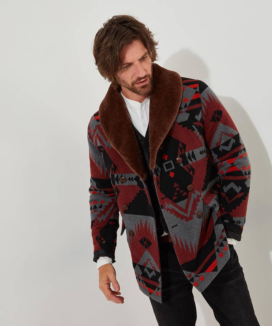 Joe Browns Aztec Fur Collar Coat (48/50), Size XXL